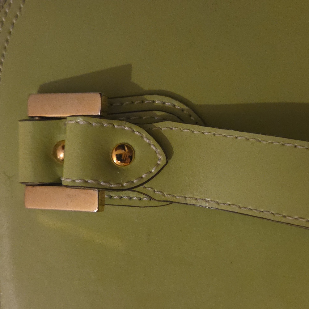 ALBERTA di Canio Genuine Leather Dome Bright Green Handbag With Dust Bag - Picture 5 of 14